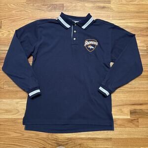 VTG 90s Lee Sport Denver Broncos Long Sleeve Polo Shirt Navy Blue Men’s Medium
